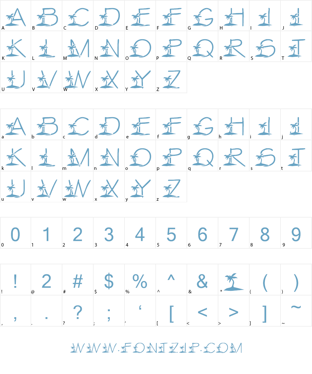 LMS Tropical Island Dream Font Character